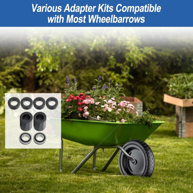 Cubesprings Wheelbarrow Tires 4.00-6 Flat Free 13” Universal Wheel Replacement for Gor Garden Cart with 5/8" or 3/4" Bearings, Solid 4.00-6 Tire and Wheel Replacement for Wheelbarrow Garden Cart - Image 4